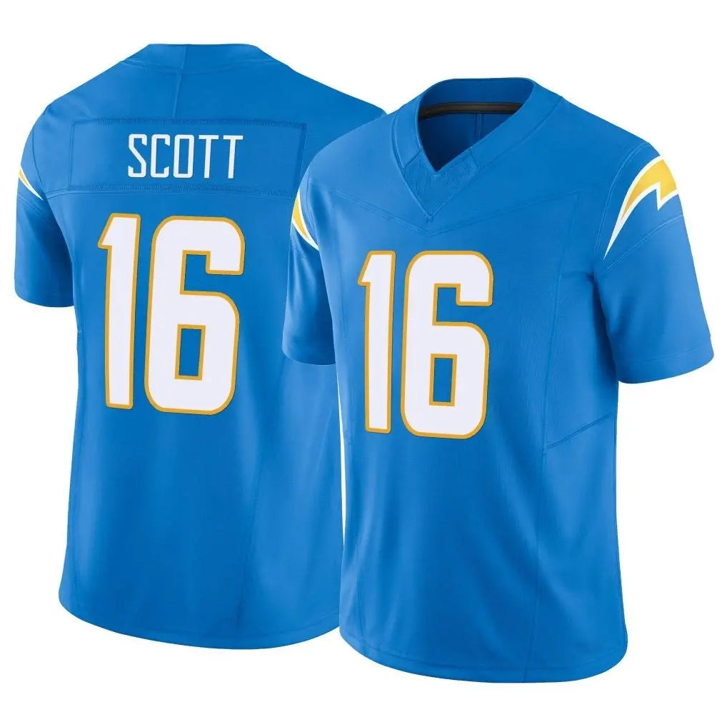 Yuxns LA.Chargers #16 J.K. Scott Player Blue Limited Vapor F.U.S.E. Home Game Stitched Jerseys