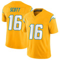 Yuxns LA.Chargers #16 J.K. Scott Player Gold Limited Vapor F.U.S.E. Home Game Stitched Jerseys