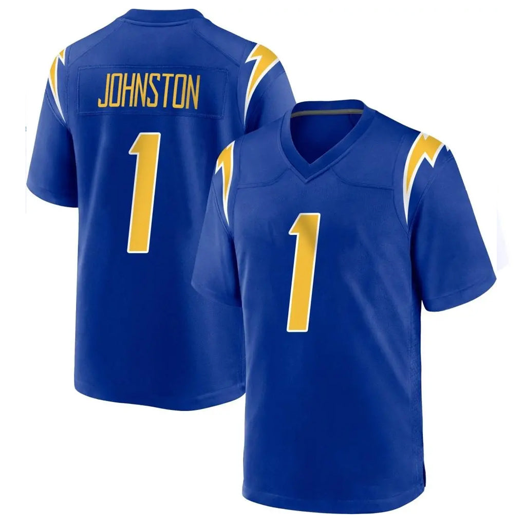 Yuxns  LA.Chargers #1 Quentin Johnston Player Royal Home Game Stitched Jerseys