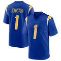 Yuxns  LA.Chargers #1 Quentin Johnston Player Royal Home Game Stitched Jerseys