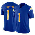Yuxns LA.Chargers #1 Quentin Johnston Player Royal Limited Vapor F.U.S.E. Home Game Stitched Jerseys