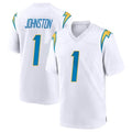 Yuxns  LA.Chargers #1 Quentin Johnston Player White Home Game Stitched Jerseys