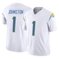 Yuxns  LA.Chargers #1 Quentin Johnston Player White Limited Vapor F.U.S.E. Home Game Stitched Jerseys