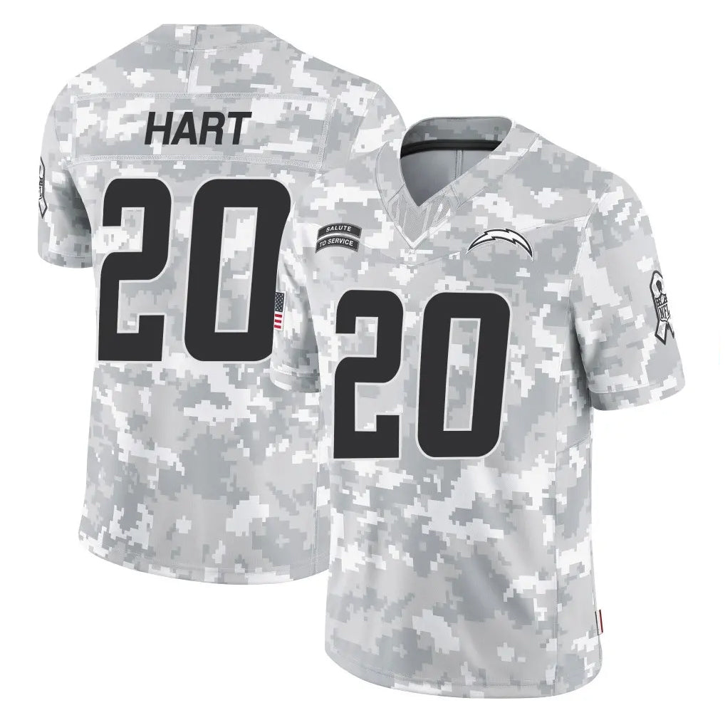 Yuxns LA.Chargers #20 Cam Hart Player Arctic Camo Salute To Service Limited Game Stitched Jerseys