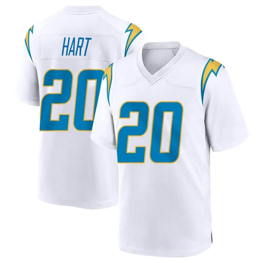 Yuxns LA.Chargers #20 Cam Hart Player White Home Game Stitched Jerseys