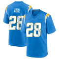 Yuxns LA.Chargers #28 Kimani Vidal Player Blue Home Game Stitched Jerseys