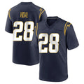 Yuxns LA.Chargers #28 Kimani Vidal Player Navy Home Game Stitched Jerseys