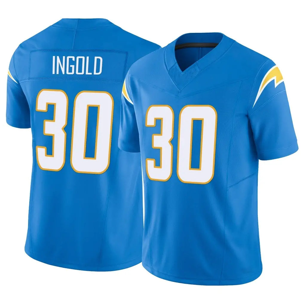 Yuxns LA.Chargers #30 Alec Ingold Player Blue Limited Vapor F.U.S.E. Home Game Stitched Jerseys