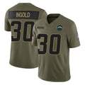 Yuxns LA.Chargers #30 Alec Ingold Player Olive 2025 Salute To Service Limited Game Stitched Jerseys