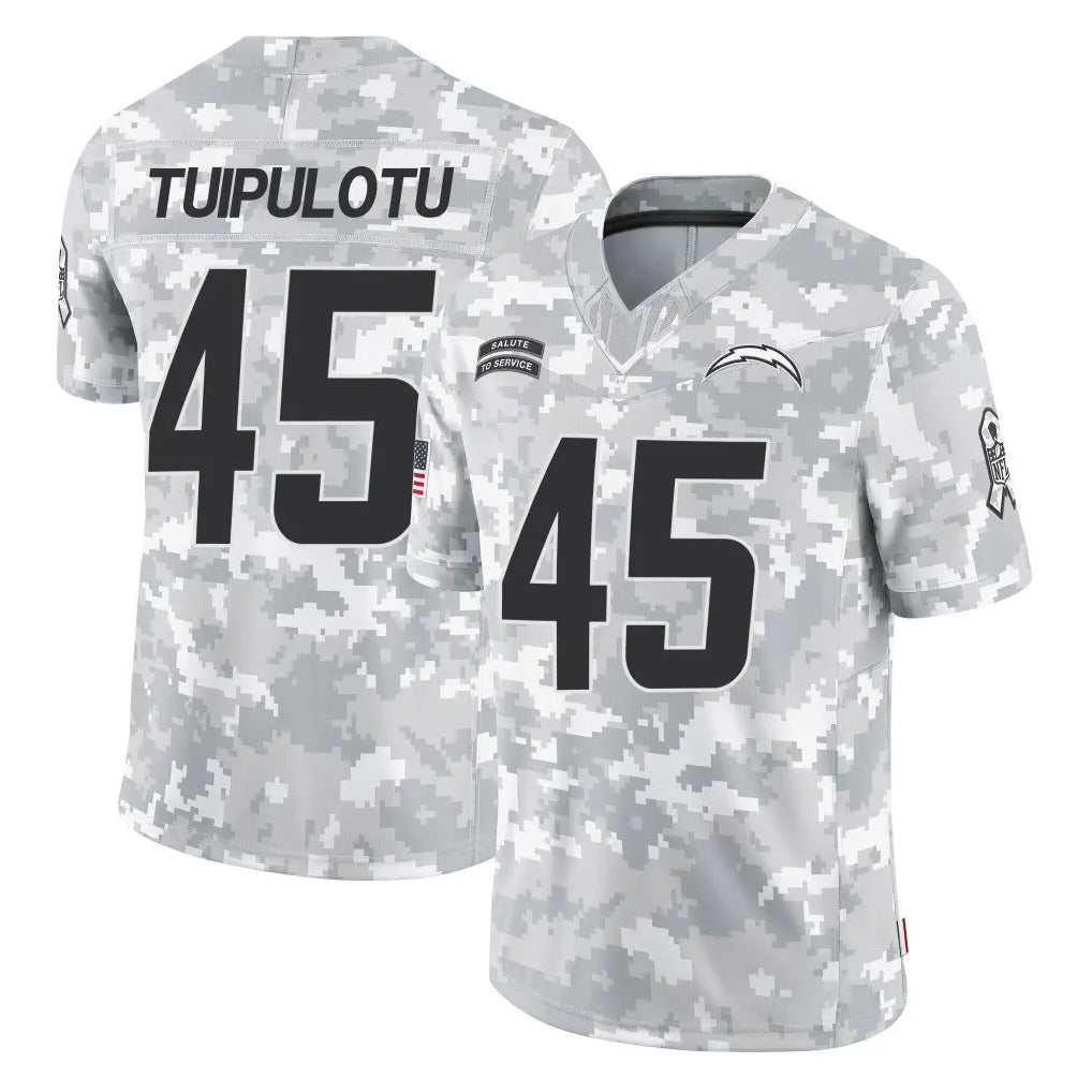 Yuxns LA.Chargers #45 Tuli Tuipulotu Player Arctic Camo Salute To Service Limited Game Stitched Jerseys