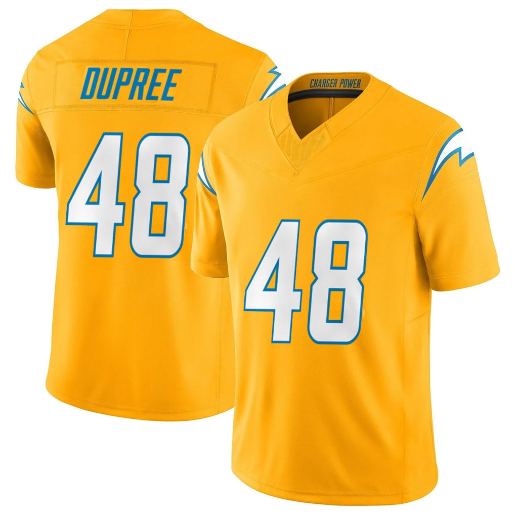 Yuxns LA.Chargers #48 Bud Dupree Player Gold Limited Vapor F.U.S.E. Home Game Stitched Jerseys