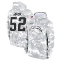 Yuxns LA.Chargers #52 Khalil Mack Player Arctic Camo Salute to Service Hoodies Game Stitched Jerseys