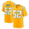Yuxns LA.Chargers #52 Khalil Mack Player Gold Home Game Stitched Jerseys