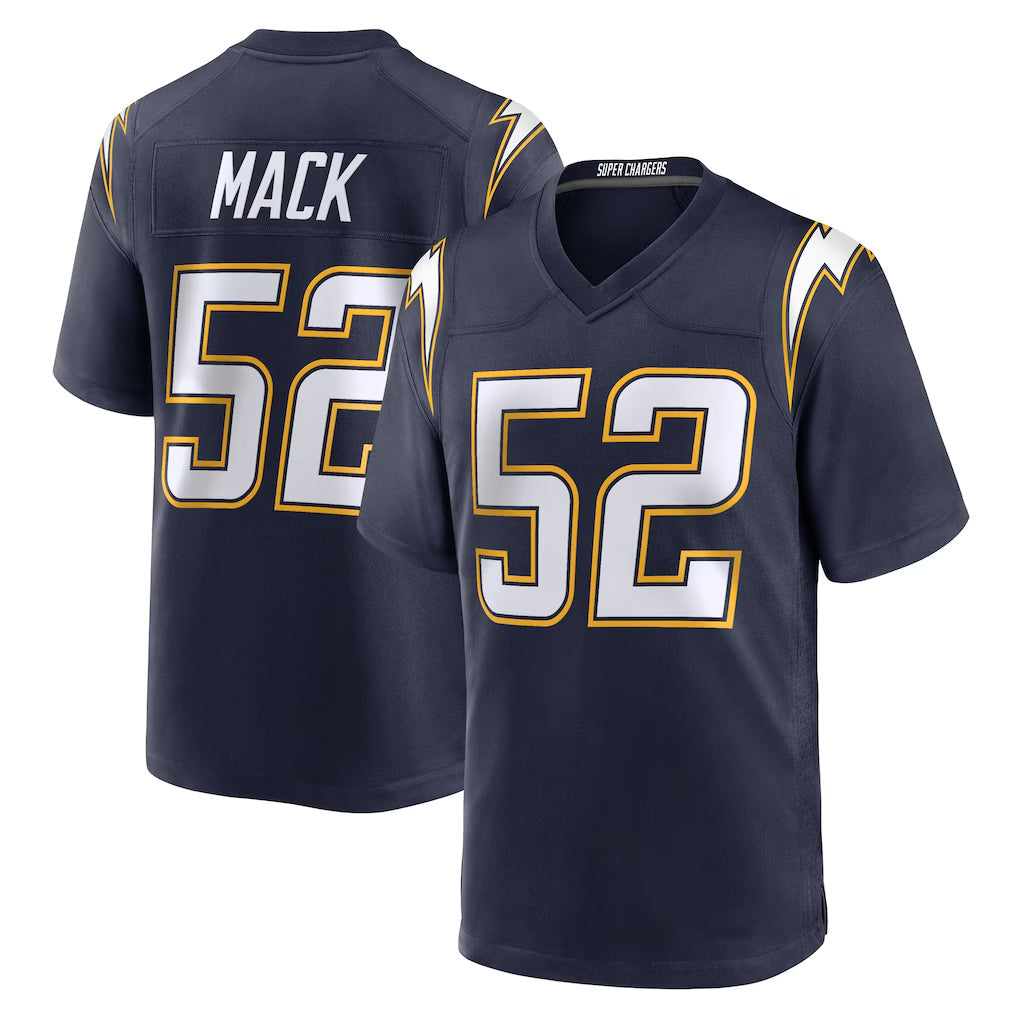 Yuxns LA.Chargers #52 Khalil Mack Player Navy Alternate Home Game Stitched Jerseys