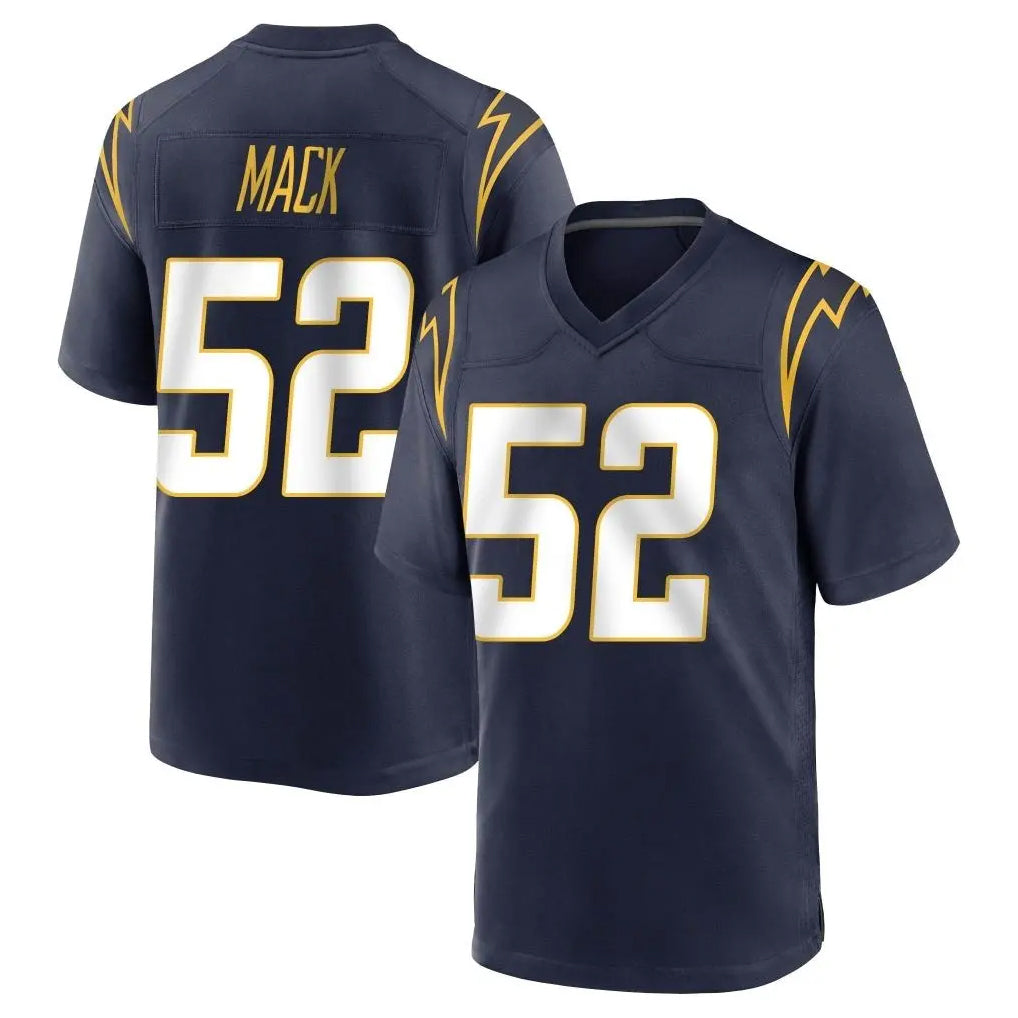 Yuxns LA.Chargers #52 Khalil Mack Player Navy Home Game Stitched Jerseys
