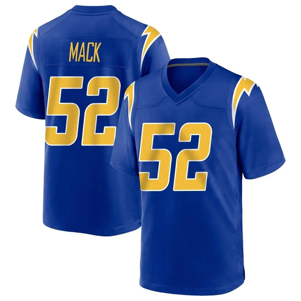Yuxns LA.Chargers #52 Khalil Mack Player Royal Home Game Stitched Jerseys