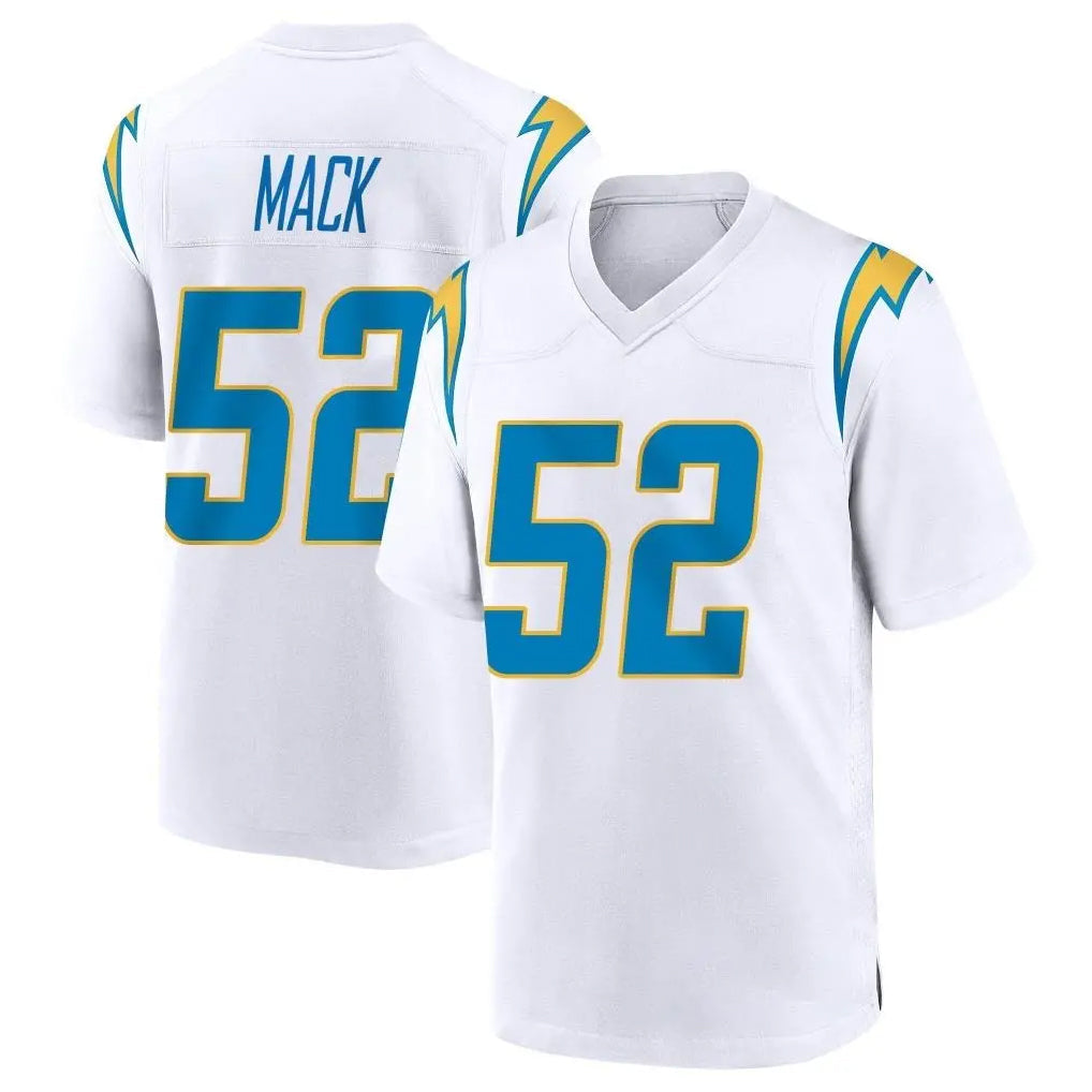 Yuxns LA.Chargers #52 Khalil Mack Player White Home Game Stitched Jerseys