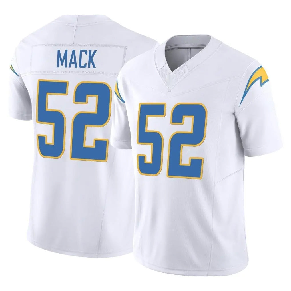 Yuxns LA.Chargers #52 Khalil Mack Player White Limited Vapor F.U.S.E. Home Game Stitched Jerseys
