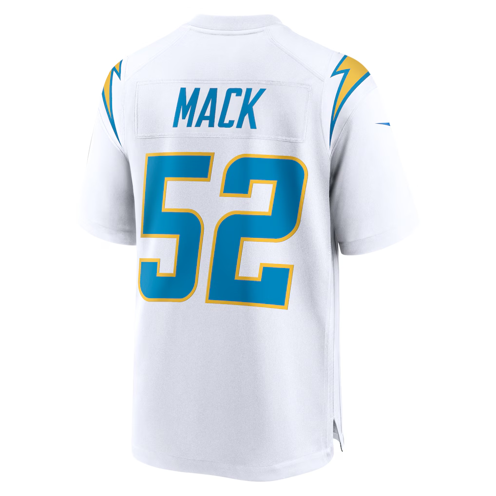 Yuxns LA.Chargers #52 Khalil Mack White Game Stitched Jerseys