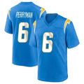 Yuxns LA.Chargers #6 Denzel Perryman Player Blue Home Game Stitched Jerseys