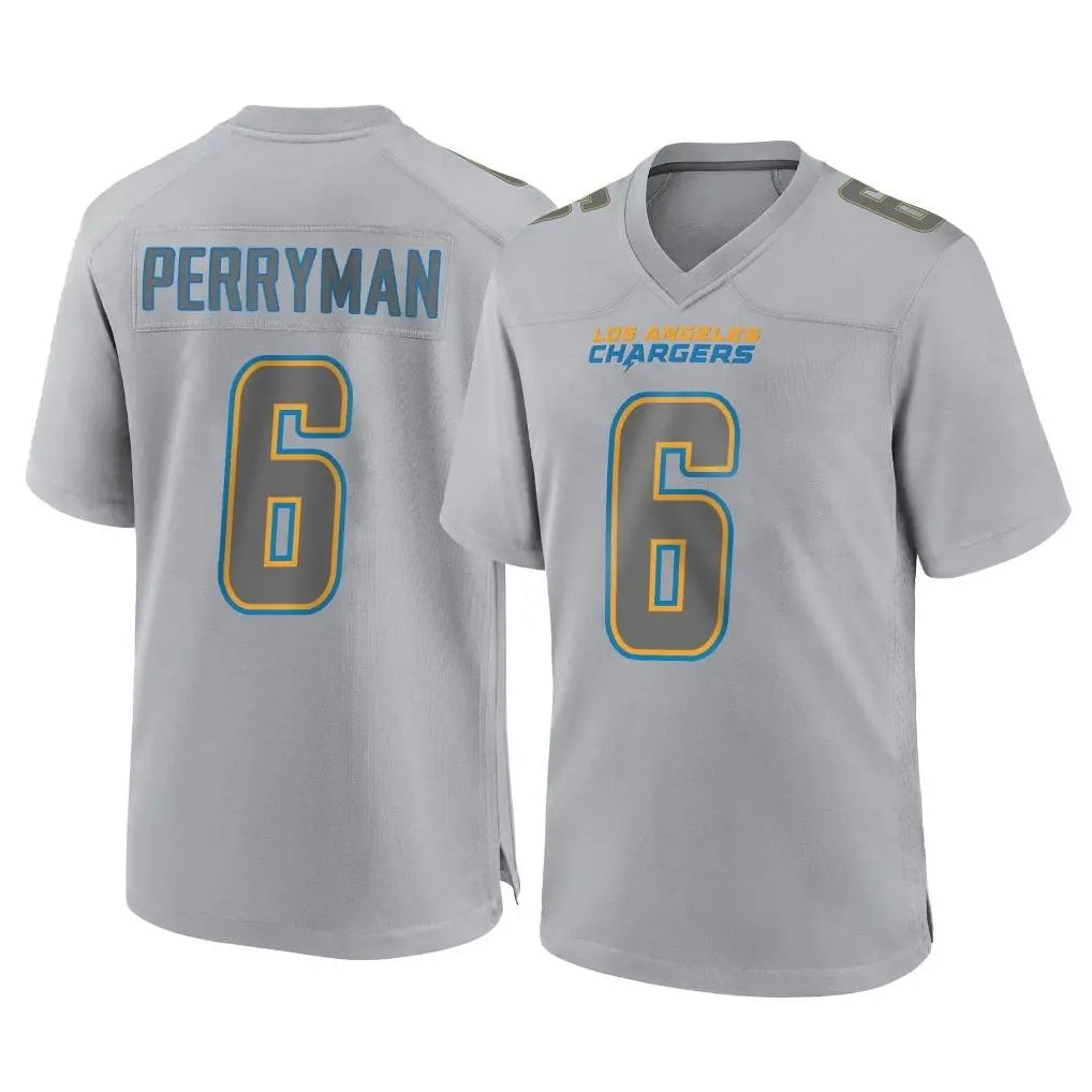 Yuxns LA.Chargers #6 Denzel Perryman Player Gray Atmosphere Fashion Home Game Stitched Jerseys