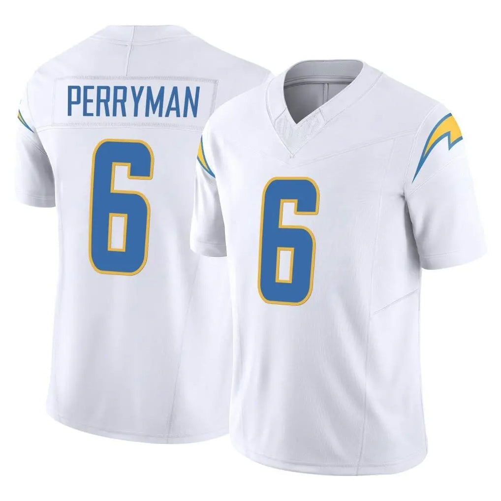 Yuxns LA.Chargers #6 Denzel Perryman Player White Limited Vapor F.U.S.E. Home Game Stitched Jerseys