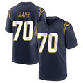 Yuxns LA.Chargers #70 Rashawn Slater Player Navy Home Game Stitched Jerseys