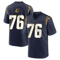 Yuxns LA.Chargers #76 Joe Alt Player Navy Home Game Stitched Jerseys