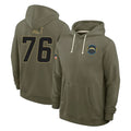 Yuxns LA.Chargers #76 Joe Alt Player Olive Salute to Service Pullover Hoodies Limited Stitched Jerseys