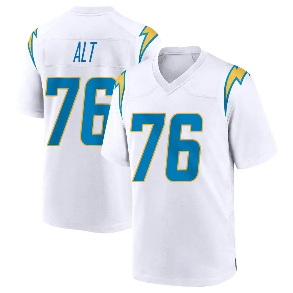 Yuxns LA.Chargers #76 Joe Alt Player White Home Game Stitched Jerseys