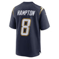 Yuxns LA.Chargers #8 Omarion Hampton Navy Alternate Super Chargers Game Player Stitched Jerseys