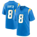 Yuxns LA.Chargers #8 Omarion Hampton Player Blue Home Game Stitched Jerseys
