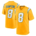 Yuxns LA.Chargers #8 Omarion Hampton Player Gold Home Game Stitched Jerseys