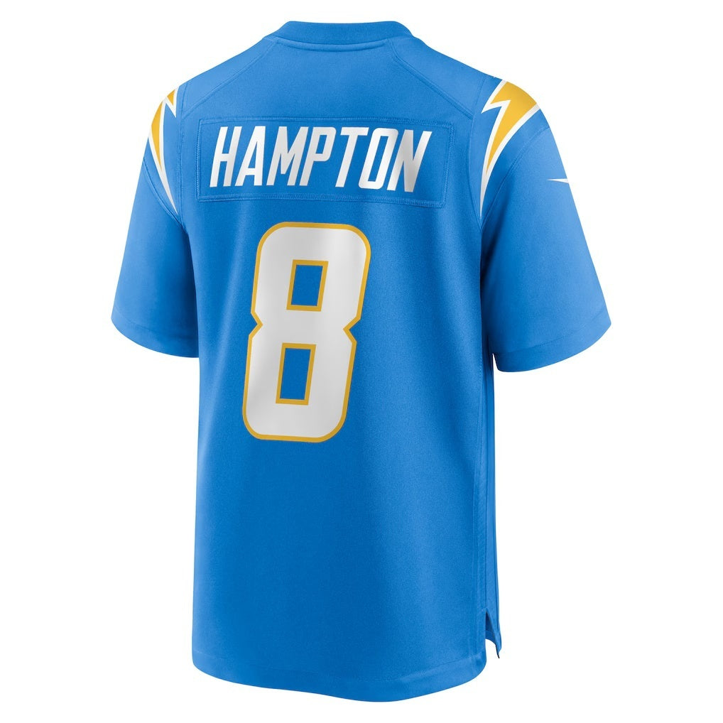 Yuxns LA.Chargers #8 Omarion Hampton Powder Blue Team Game Stitched Jerseys