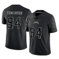 Yuxns LA.Chargers #94 Dalvin Tomlinson Player Black Limited Reflective Home Game Stitched Jerseys