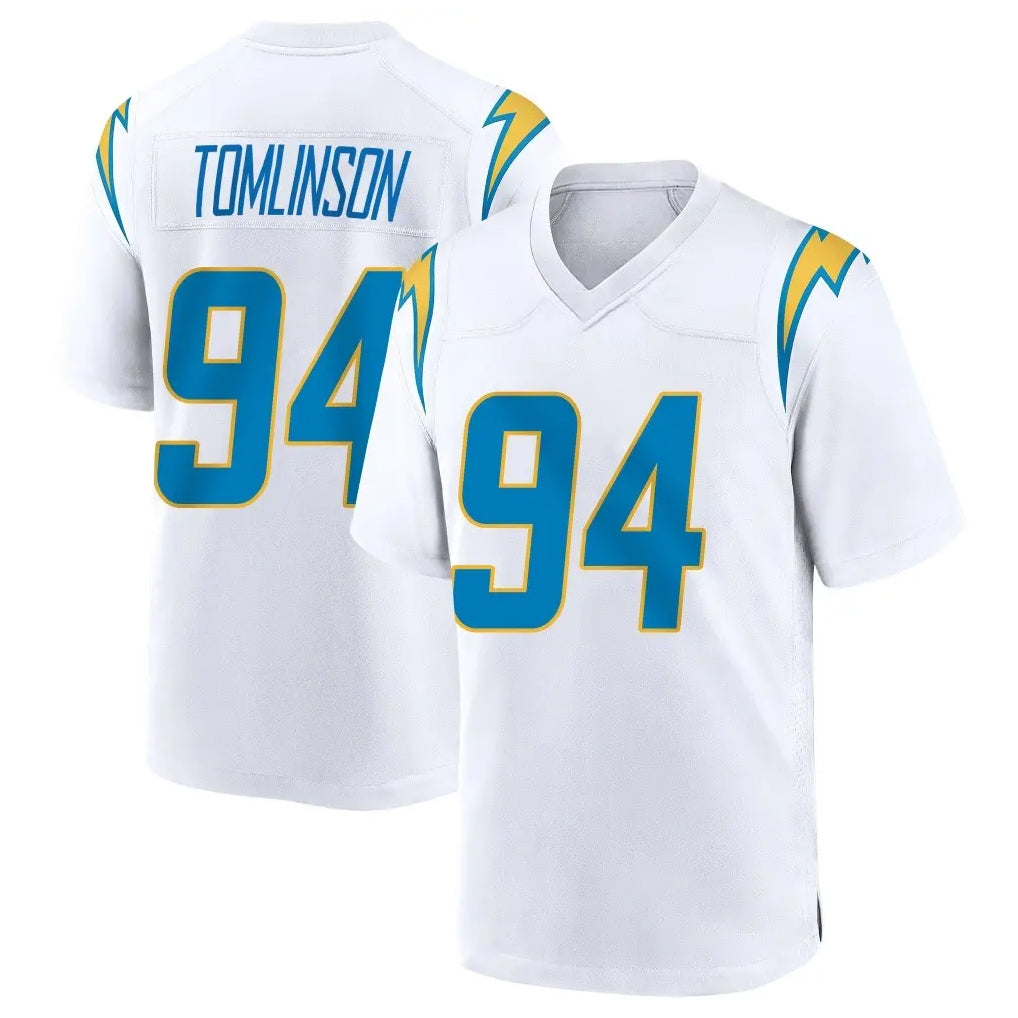 Yuxns LA.Chargers #94 Dalvin Tomlinson Player White Home Game Stitched Jerseys