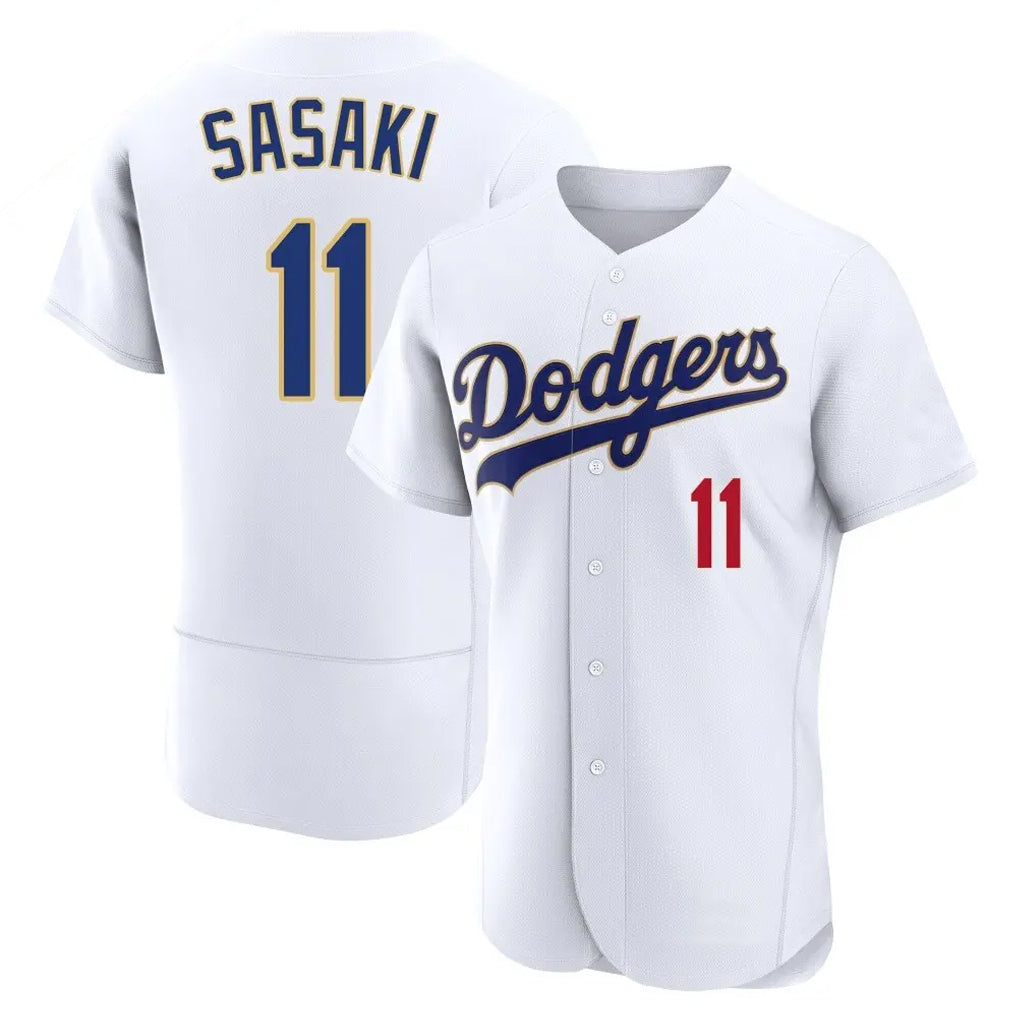 Yuxns LA.Dodgers #11 Roki Sasaki Player Gold White 2026 Collection Stadium Limited Elite Stitched Jerseys