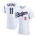 Yuxns LA.Dodgers #11 Roki Sasaki Player Gold White 2026 Collection Stadium Limited Elite Stitched Jerseys