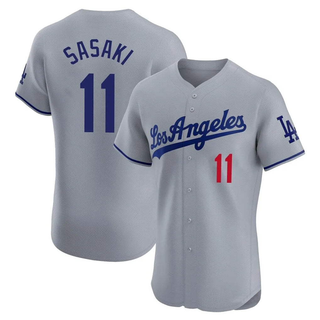 Yuxns LA.Dodgers #11 Roki Sasaki Player Gray Limited Elite Home Stitched Jerseys