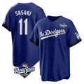 Yuxns LA.Dodgers #11 Roki Sasaki Player Royal World Series City Connect Home Game Stitched Jerseys