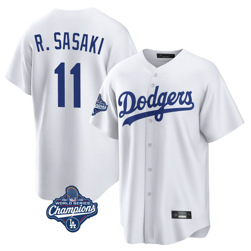 Yuxns LA.Dodgers #11 Roki Sasaki Player White World Series Meet Game Home Stitched Jerseys