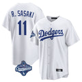 Yuxns LA.Dodgers #11 Roki Sasaki Player White World Series Meet Game Home Stitched Jerseys