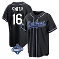 Yuxns LA.Dodgers #16 Will Smith Player Black World Series Meet Carbon Limited Home Stitched Jerseys