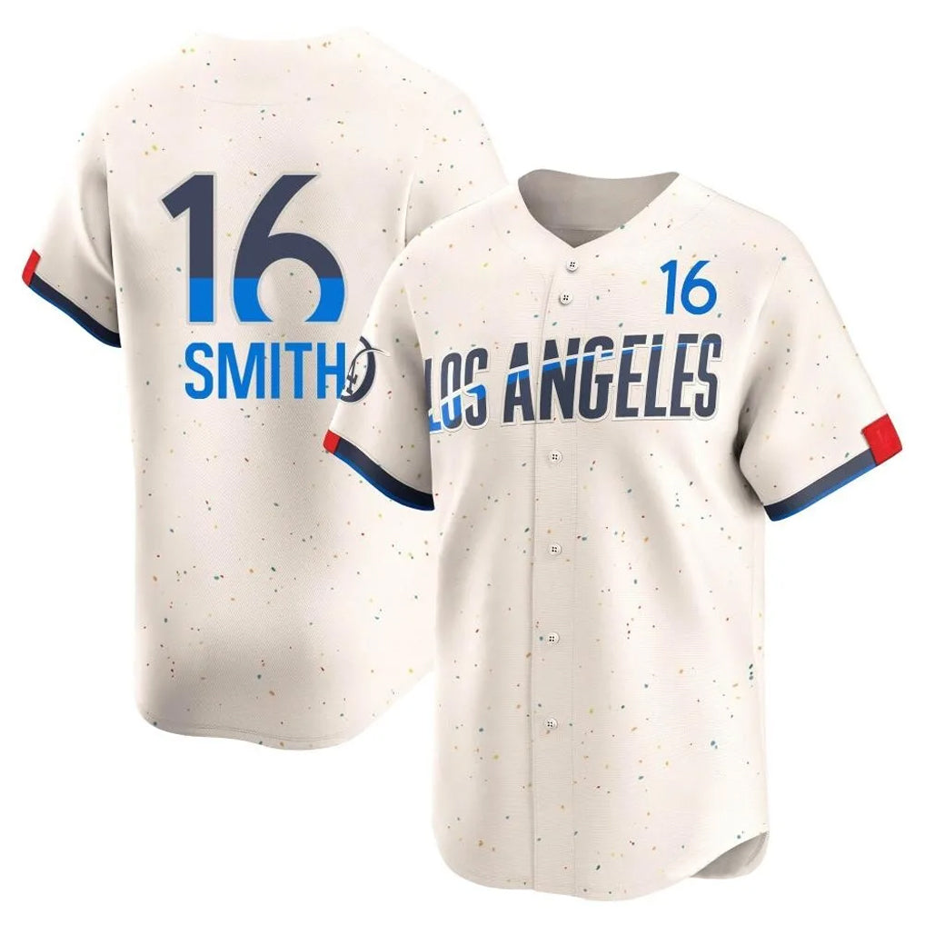 Yuxns LA.Dodgers #16 Will Smith Player Cream City Connect Limited Home Stitched Jerseys