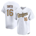 Yuxns LA.Dodgers #16 Will Smith Player Gold Collection Limited Home Stitched Jerseys