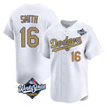 Yuxns LA.Dodgers #16 Will Smith Player Gold World Series Collection Limited Home Stitched Jerseys