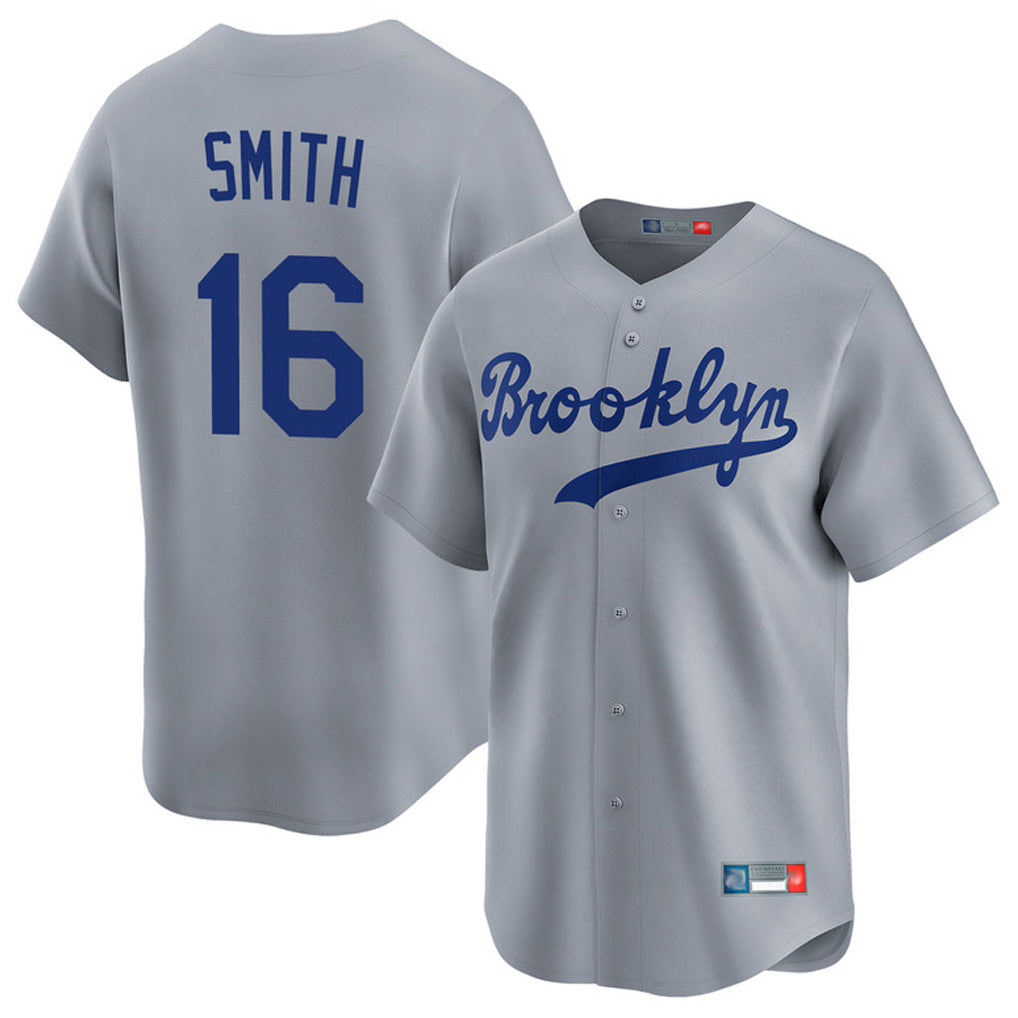 Yuxns LA.Dodgers #16 Will Smith Player Gray Game Limited Home Stitched Jerseys
