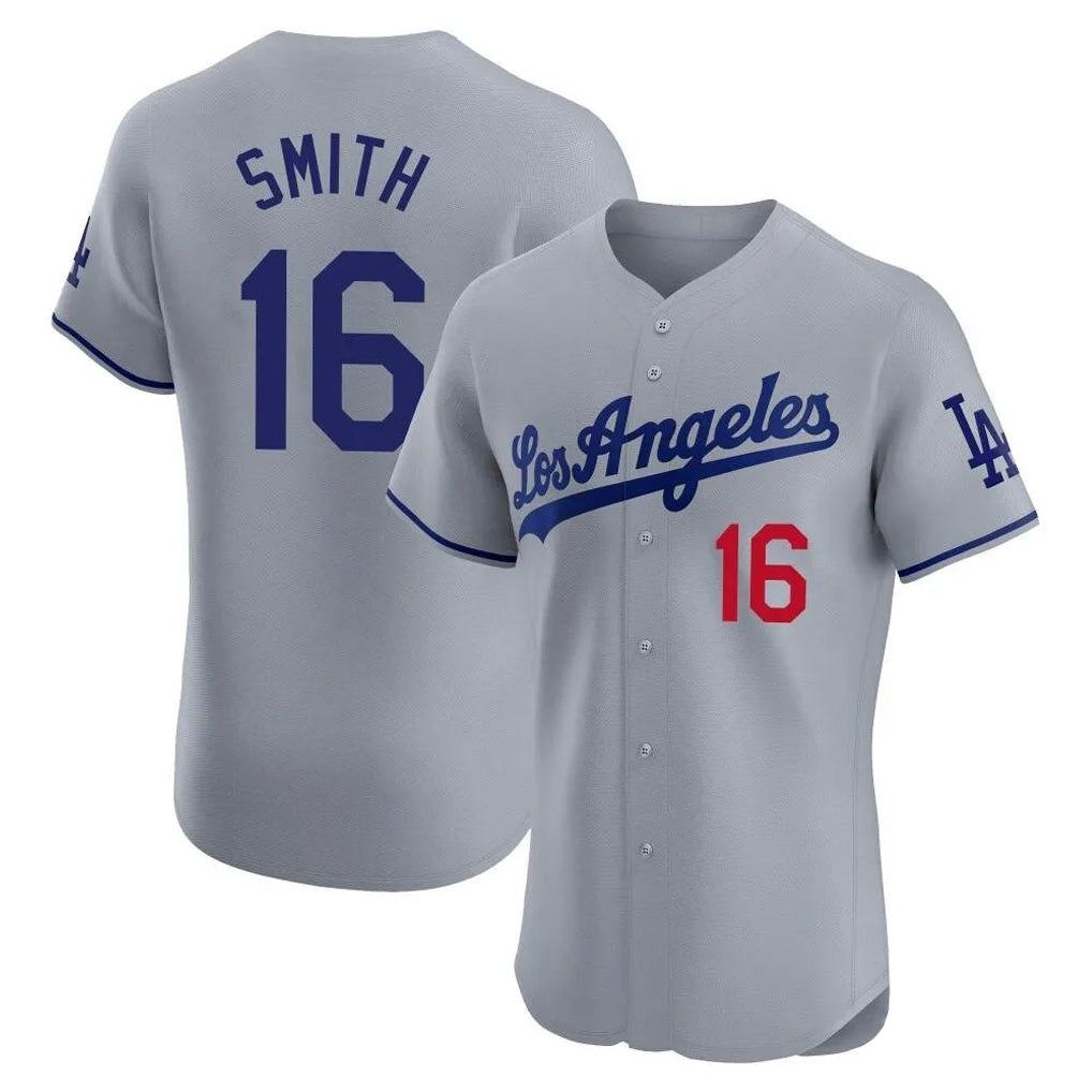 Yuxns LA.Dodgers #16 Will Smith Player Gray Limited Elite Home Stitched Jerseys
