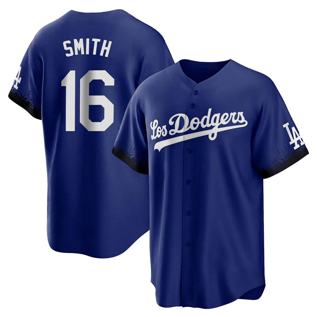 Yuxns LA.Dodgers #16 Will Smith Player Royal City Connect Home Game Stitched Jerseys