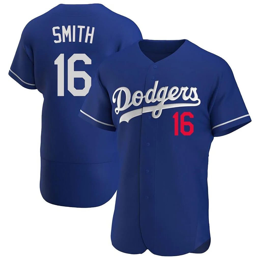 Yuxns LA.Dodgers #16 Will Smith Player Royal Limited Elite Home Stitched Jerseys